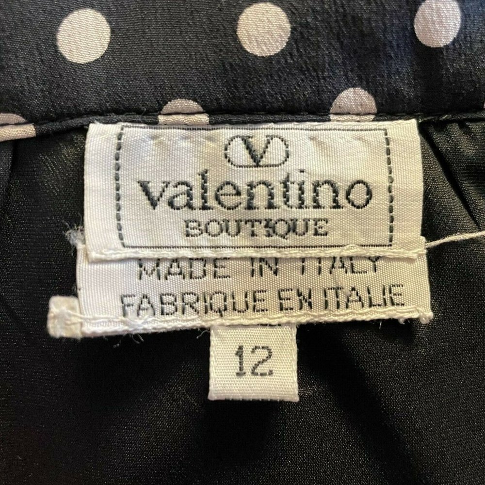 Valentino Black and Cream Polka Dot A-Line Skirt - Picture 5 of 5